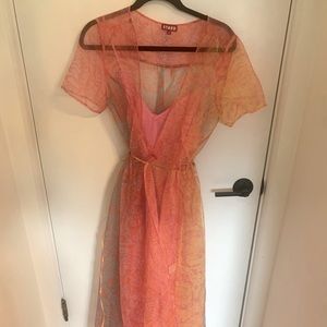 Staud tulle overlay dress - size M